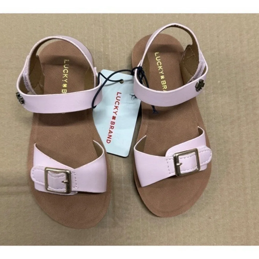 Lucky Brand GAN-TGS Girls Blush Pink Buckle Ankle Strap Sandals Size‎ 6 Toddler